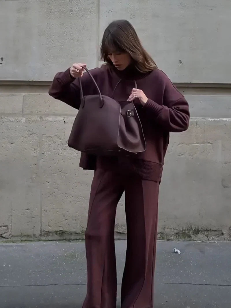 Conjunto a juego de sudadera de corte holgado