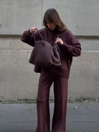 Conjunto a juego de sudadera de corte holgado