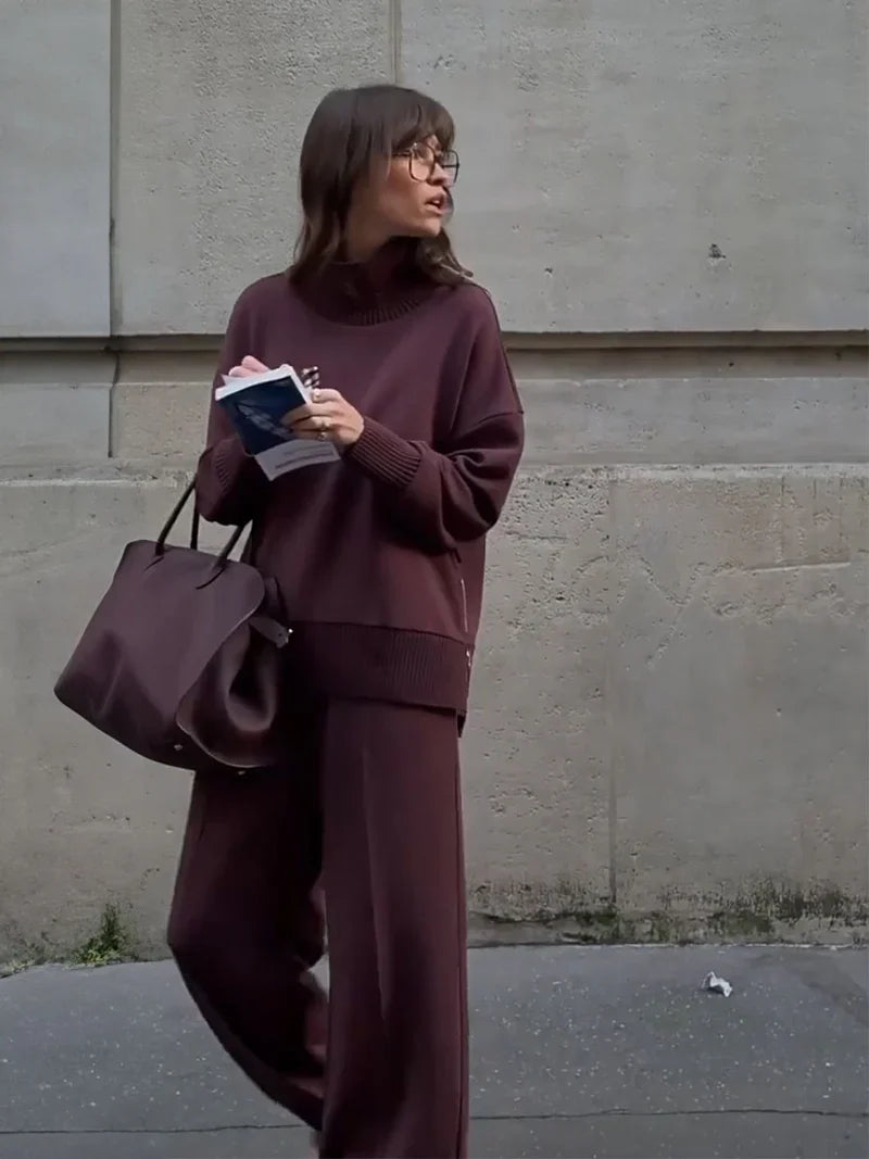 Conjunto a juego de sudadera de corte holgado