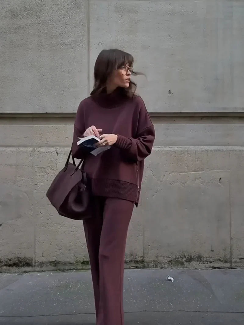 Conjunto a juego de sudadera de corte holgado