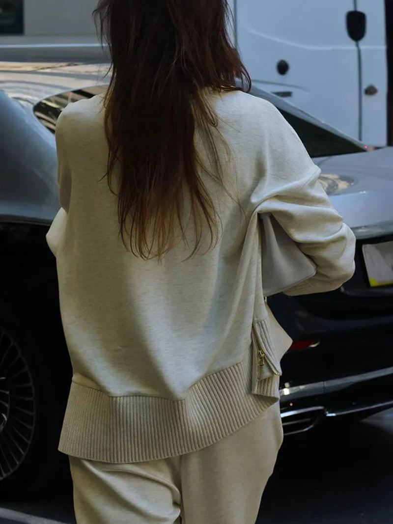 Conjunto a juego de sudadera de corte holgado