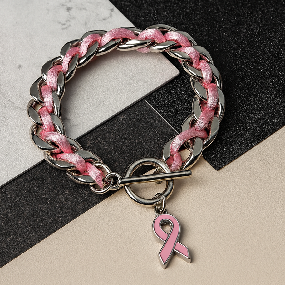 Pulsera de lazo rosa